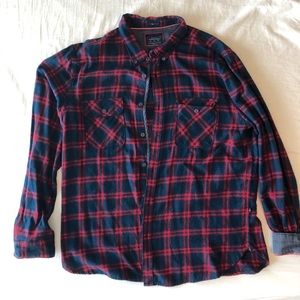 Blue and Red Men’s Button Down Flannel